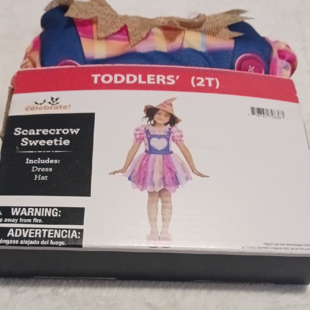 Way To Celebrate Scarecrow Sweetie Costume for Toddlers - Pink and Blue